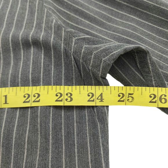 Hugo Boss Shirt Mens Large Gray Cotton Striped Long Sleeve Button Up Work Office - Picture 9 of 12